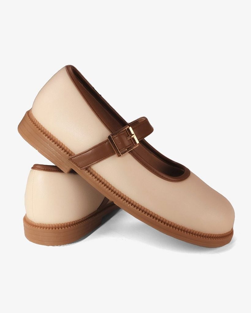 Giày Búp Bê Hạnh Dung Trơn Khóa Nịt HD1144AV