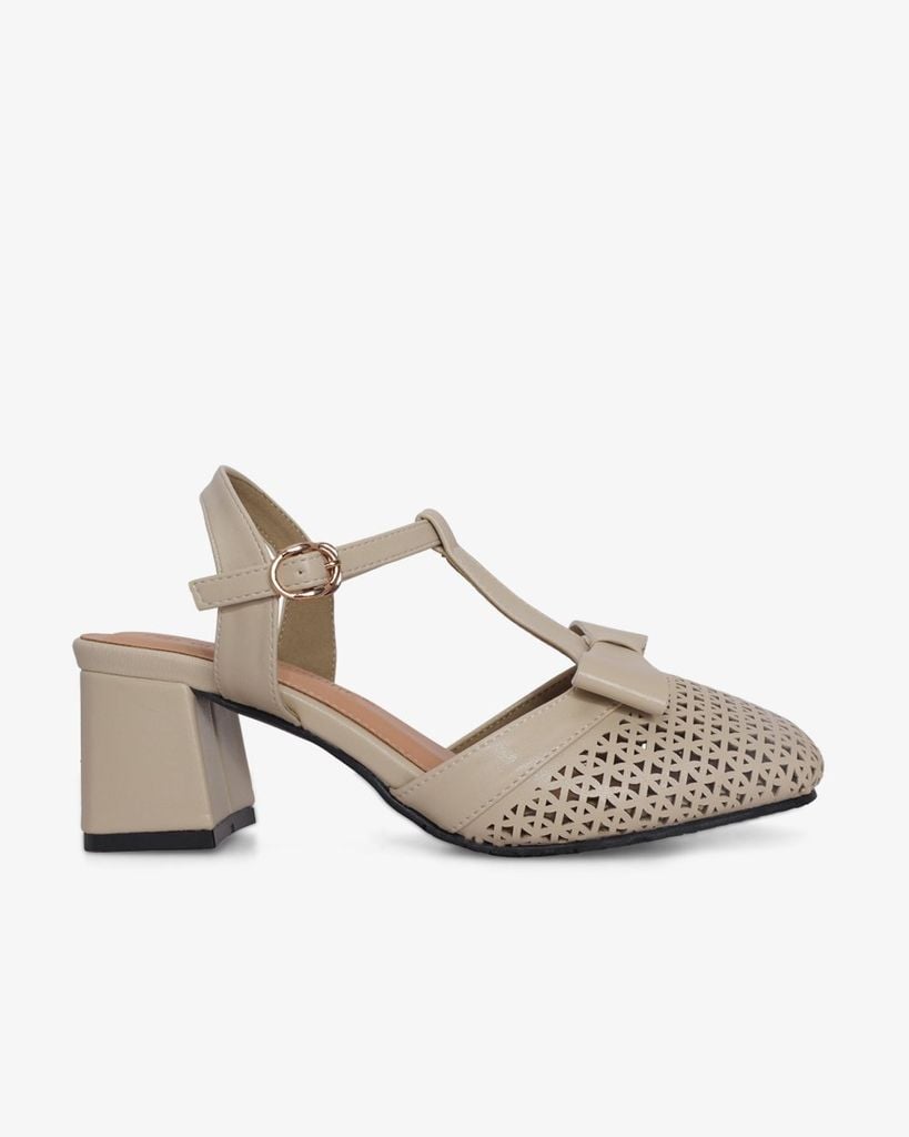 Giày Sandal Hạnh Dung Bít Mũi T Đục Lỗ Khóa Nơ HD1179AV