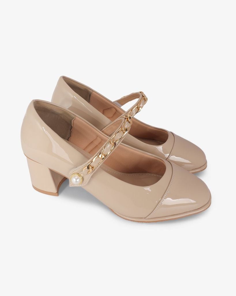 Giày Cao Gót Hạnh Dung Quai Khóa Mạ Vàng HD1188AV