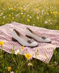 Giày Cao Gót Hạnh Dung Quai Nơ Khóa HD1195AV