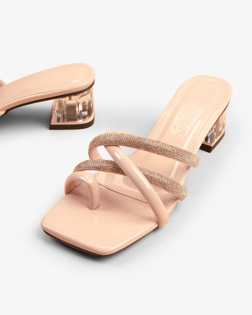 Dép Cao Gót Hạnh Dung Xỏ Ngón Gót Mica HD12264AM