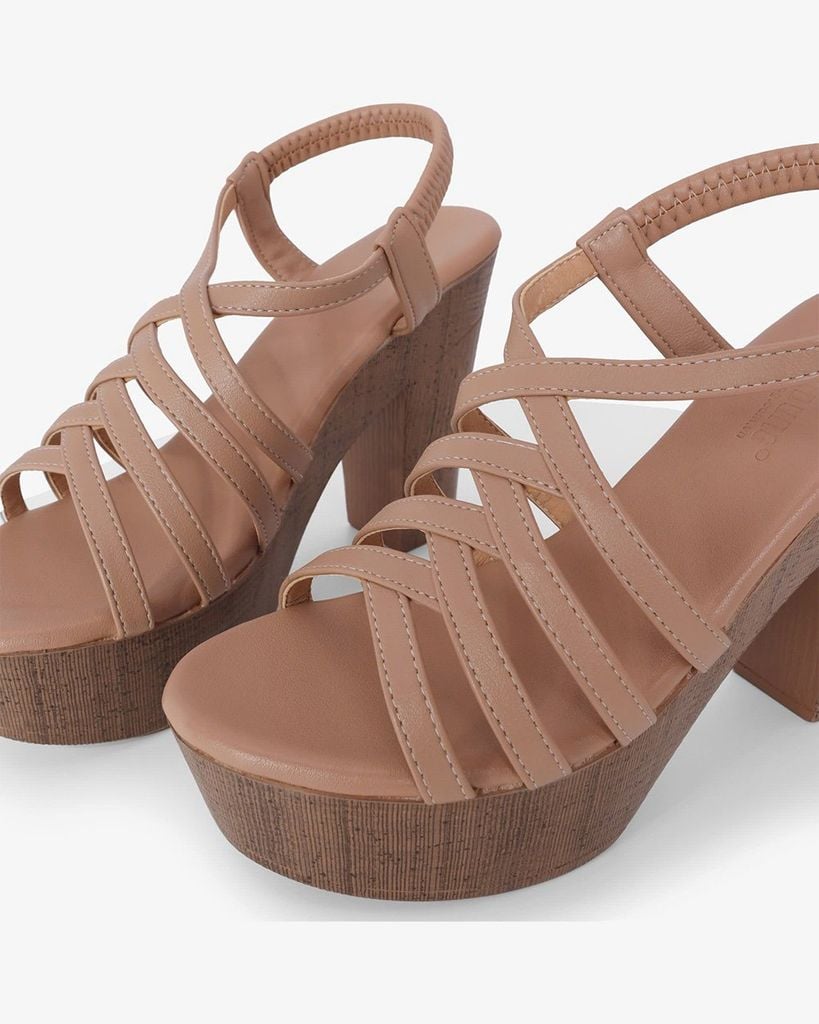 Sandal Cao Gót Hạnh Dung Quai Nhiều Dây Chéo HD12278AM