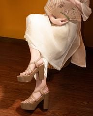 Sandal Cao Gót Hạnh Dung Quai Nhiều Dây Chéo HD12278AM