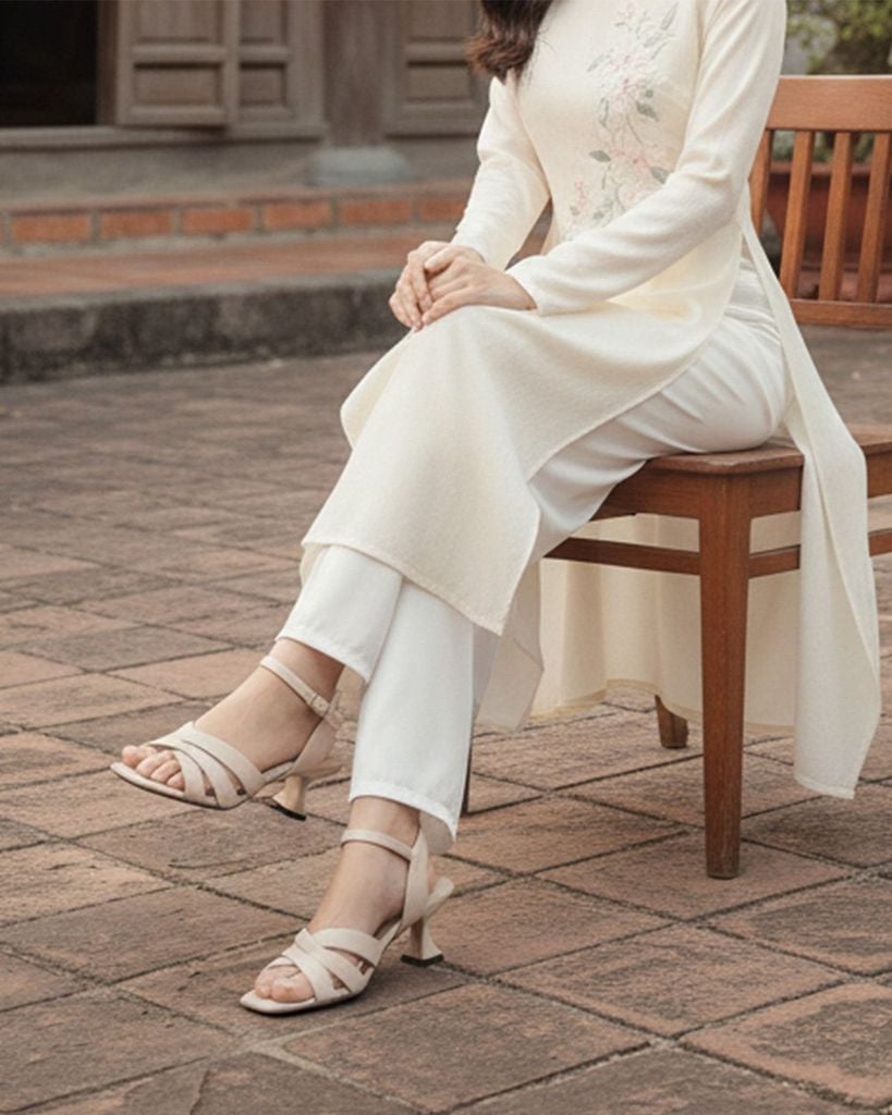 Sandal Cao Gót Hạnh Dung Ba Dây Chéo HD12286AM