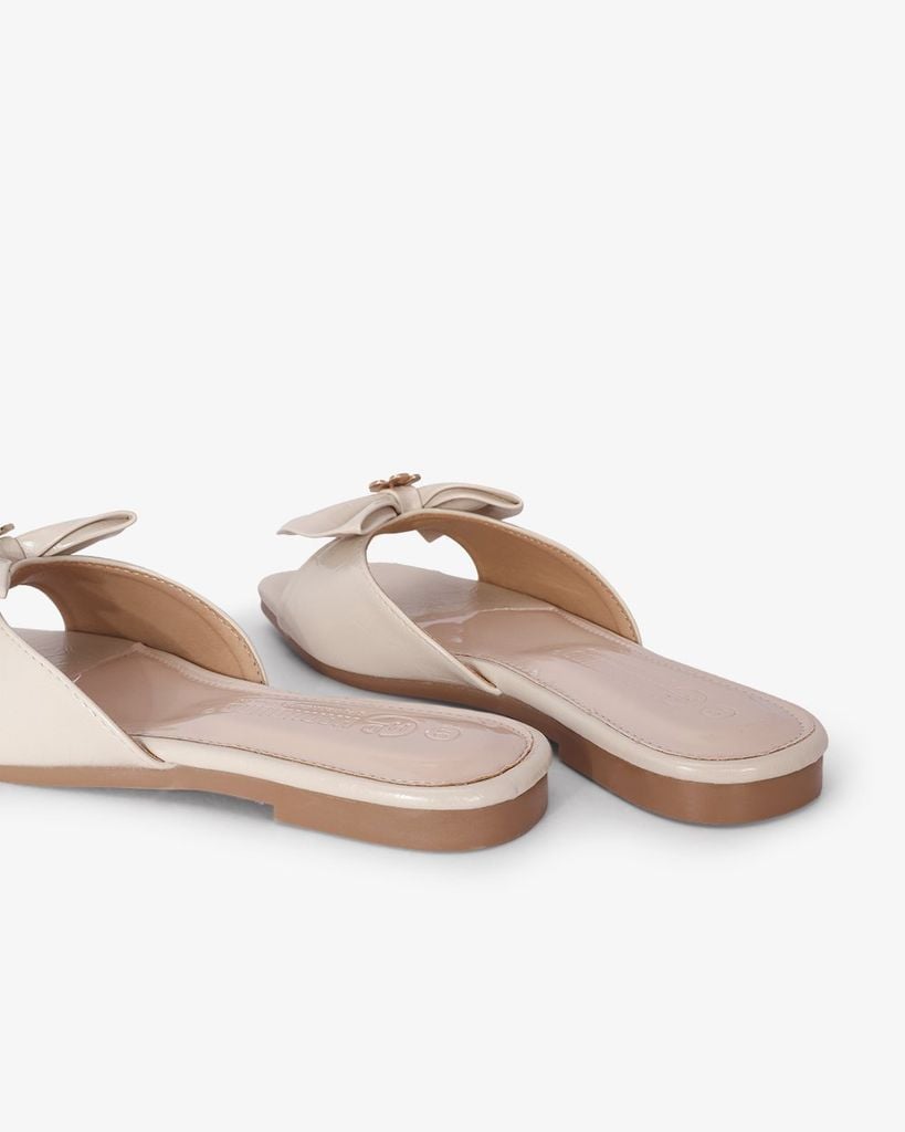 Dép Xẹp Hạnh Dung Bản Nơ Khóa Hoa HD12295AM