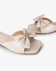 Dép Xẹp Hạnh Dung Bản Nơ Khóa Hoa HD12295AM