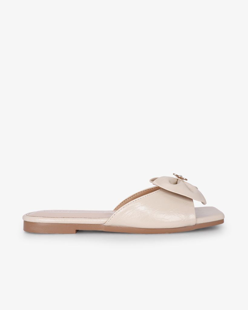 Dép Xẹp Hạnh Dung Bản Nơ Khóa Hoa HD12295AM