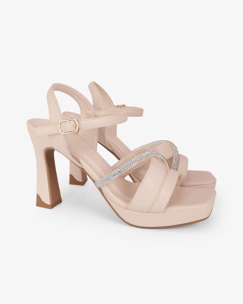 Sandal Hạnh Dung Cao Gót Quai Chéo N HD12299AM