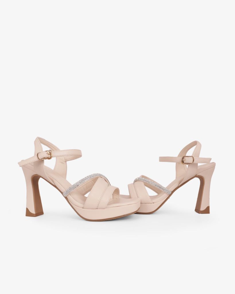Sandal Hạnh Dung Cao Gót Quai Chéo N HD12299AM