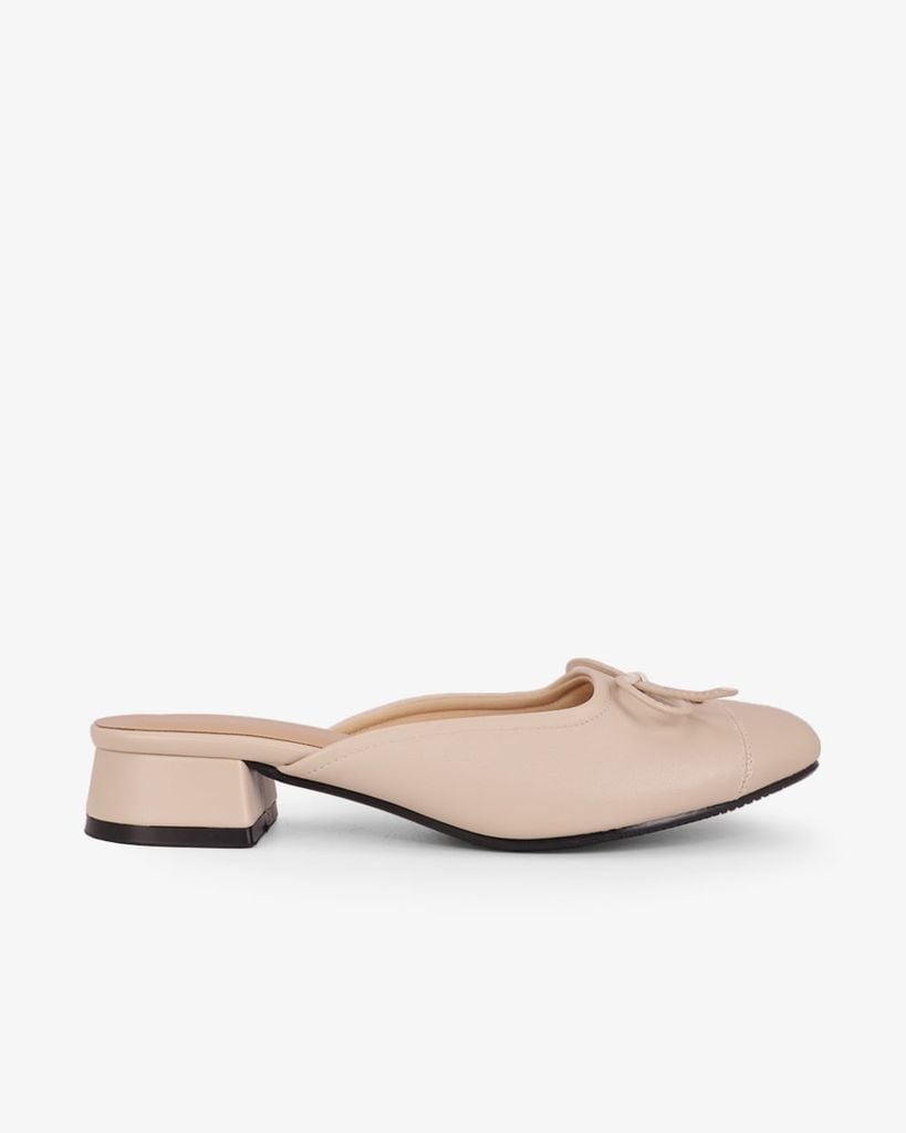 Dép Bít Mũi Hạnh Dung Nơ Mảnh Kèm Khóa Hoa Vàng HD12301AM