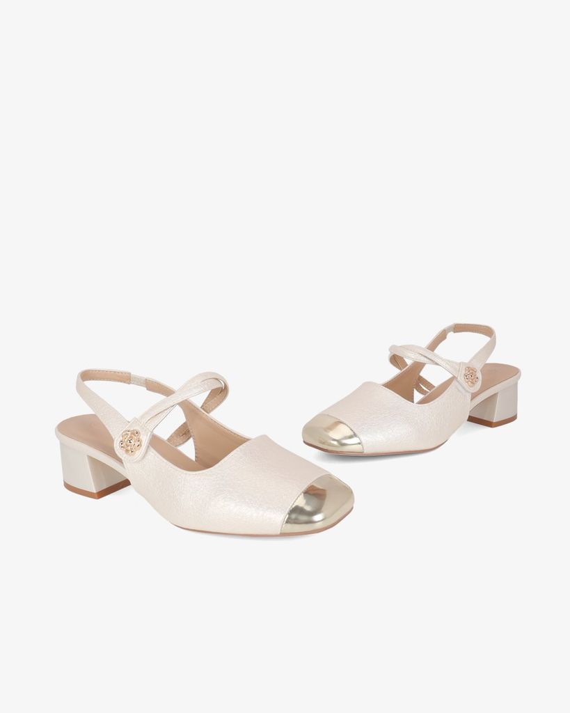 Giày Sandal Hạnh Dung Two Toned Kim Tuyến HD1501CH