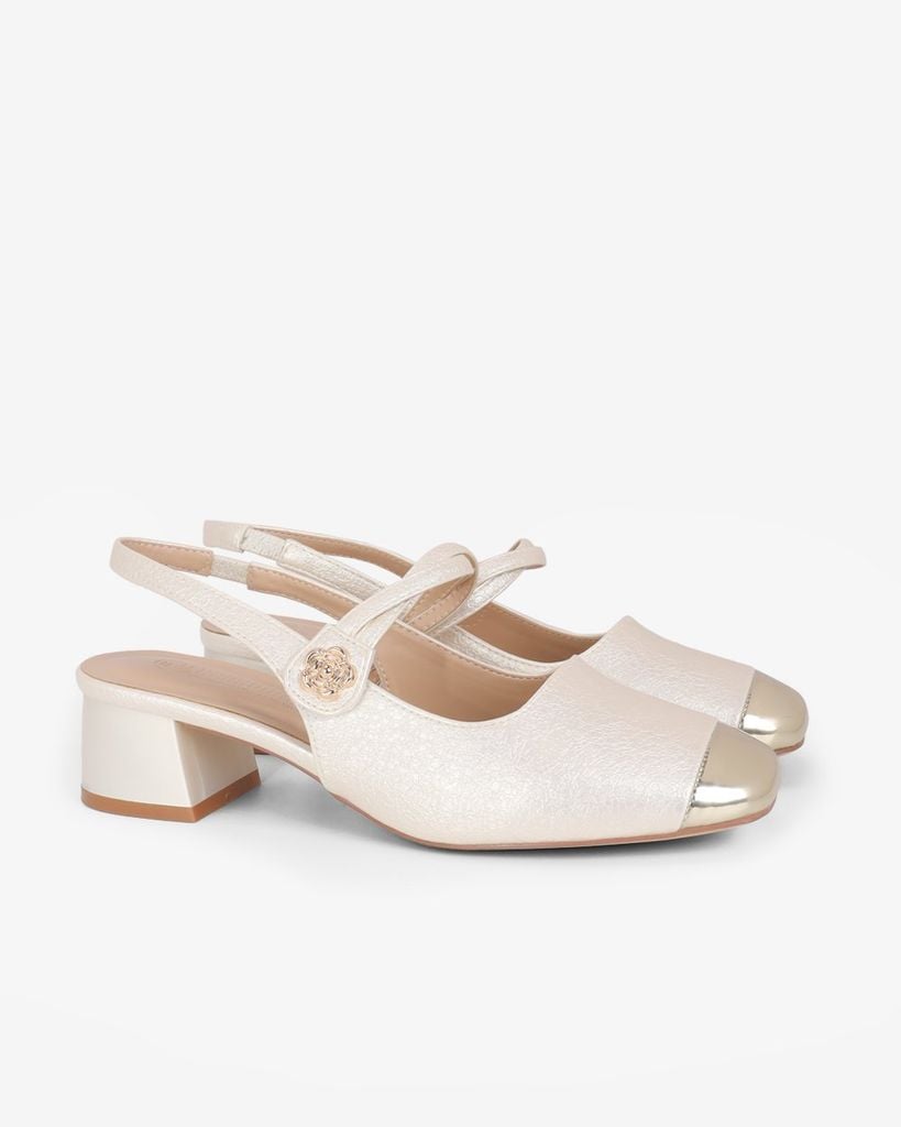 Giày Sandal Hạnh Dung Two Toned Kim Tuyến HD1501CH