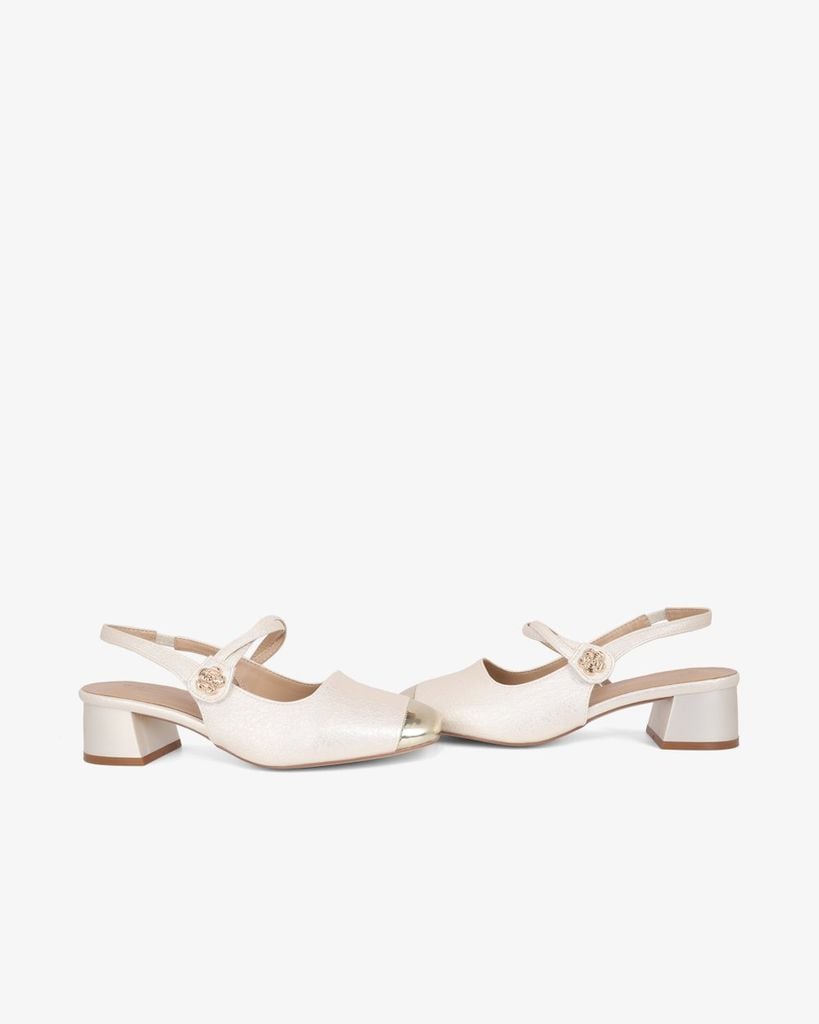 Giày Sandal Hạnh Dung Two Toned Kim Tuyến HD1501CH