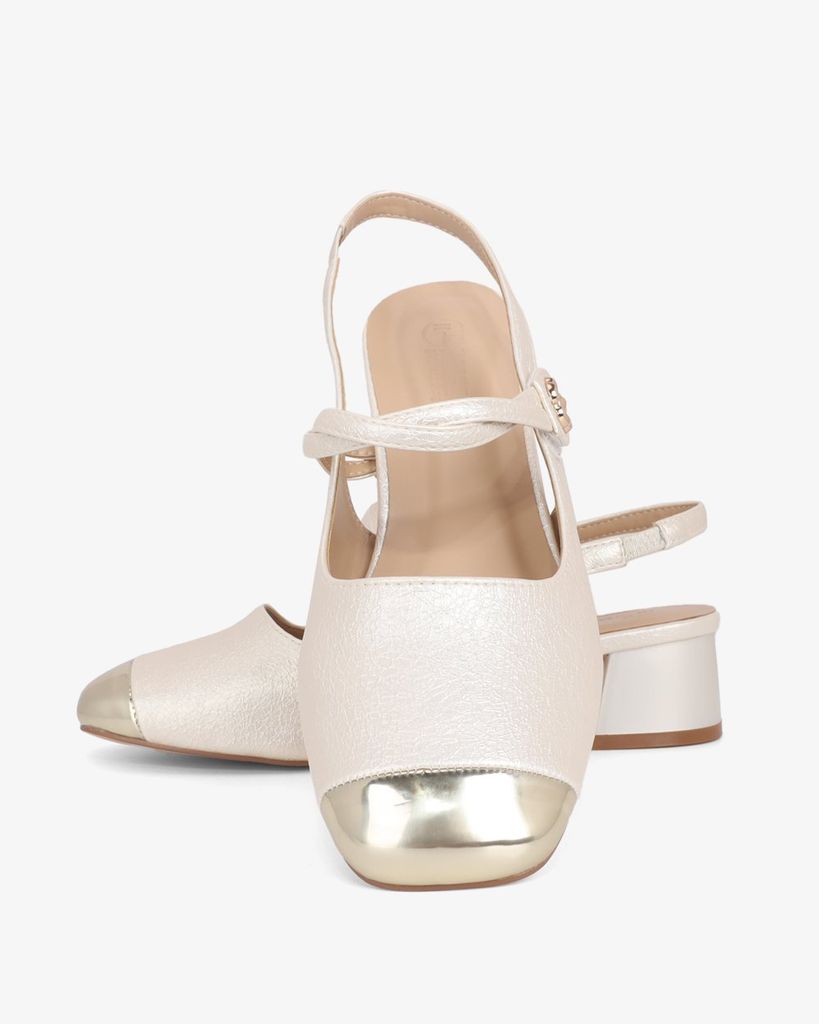 Giày Sandal Hạnh Dung Two Toned Kim Tuyến HD1501CH