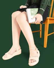 Sandal Đế Xuồng Hạnh Dung Quai Bản Dây Xoàn HD27285BI