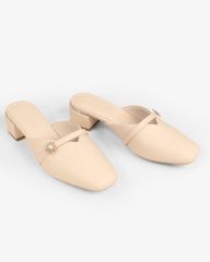 Dép Bít Mũi Hạnh Dung Mũi Vuông Đính Hoa Tuyết HD27290BI