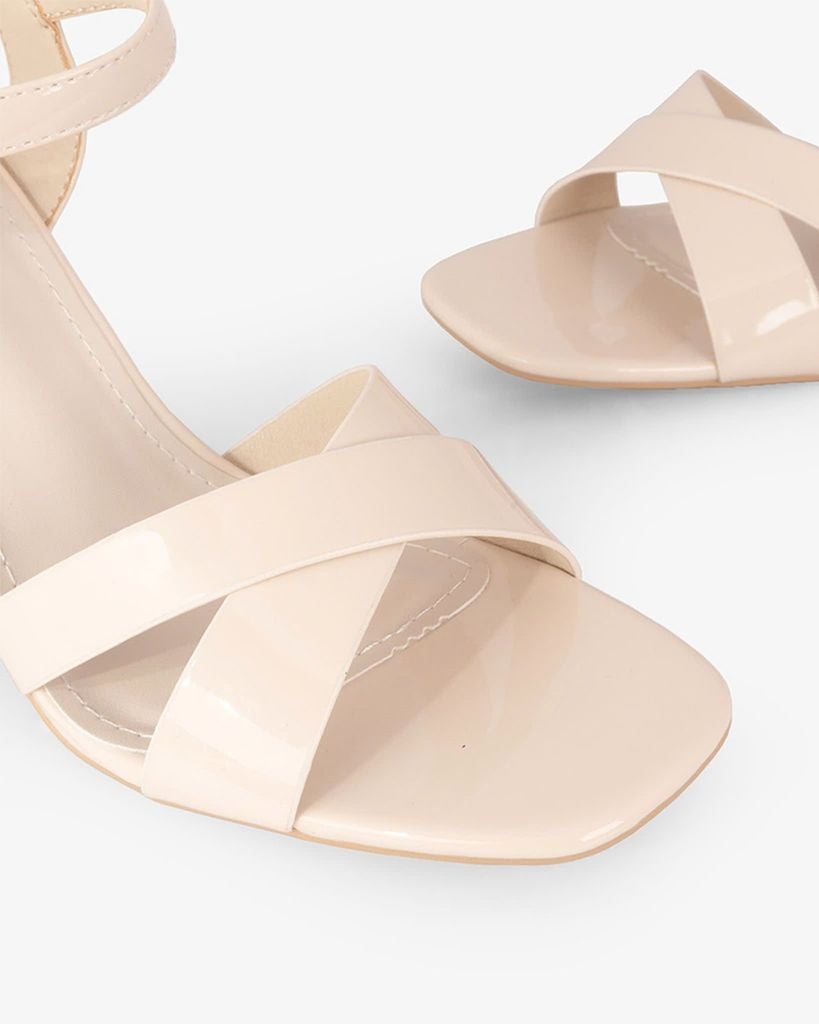 Sandal Cao Gót Hạnh Dung Quai Đan Chéo HD27306BI