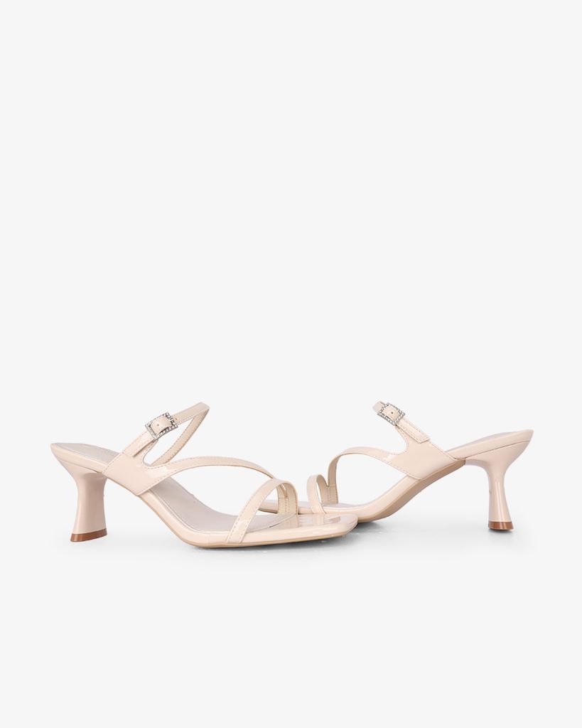 Dép Cao Gót Hạnh Dung Quai Mảnh Phối Khóa HD27327BI