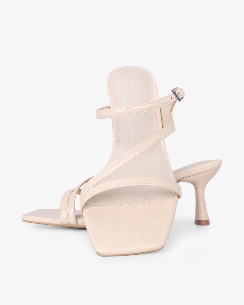 Dép Cao Gót Hạnh Dung Quai Mảnh Phối Khóa HD27327BI