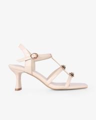 Giày Sandal Hạnh Dung Ba Quai Mảnh Khóa Hoa HD27328BI