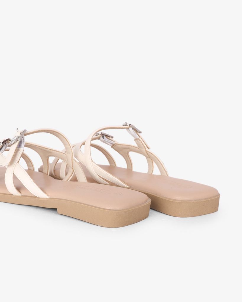 Dép Xẹp Hạnh Dung Ba Quai Mảnh Khóa Xoàn HD27330BI