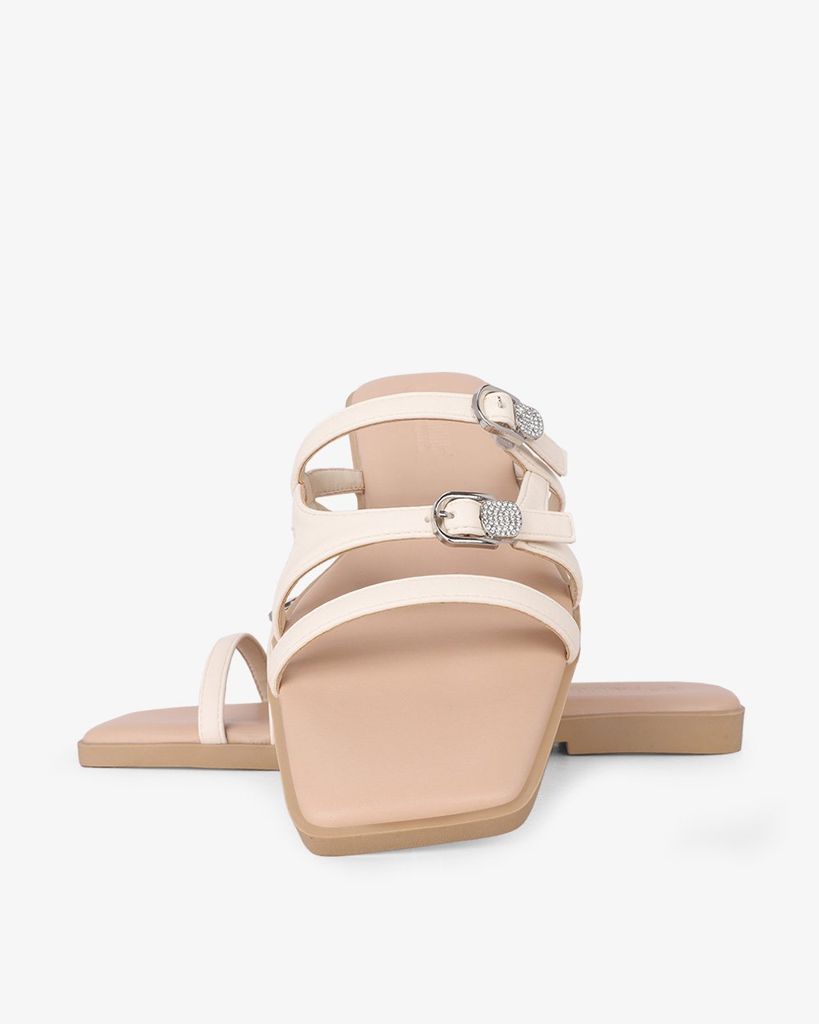 Dép Xẹp Hạnh Dung Ba Quai Mảnh Khóa Xoàn HD27330BI