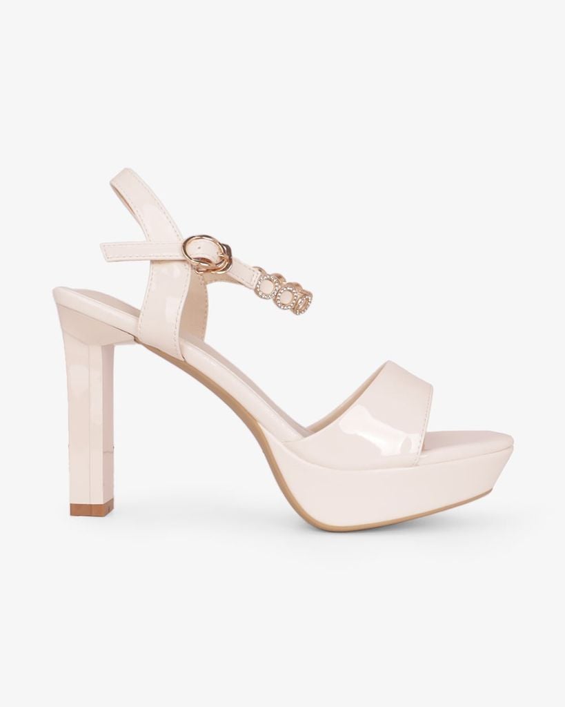 Sandal Hạnh Dung Cao Gót Quai Cổ Chân Đính Khoen HD27331BI