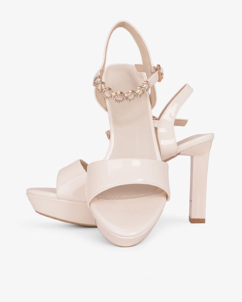 Sandal Hạnh Dung Cao Gót Quai Cổ Chân Đính Khoen HD27331BI