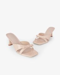 Dép Cao Gót Hạnh Dung Quai Ngang Quấn Nơ HD27332BI