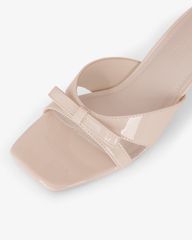 Dép Cao Gót Hạnh Dung Quai Ngang Quấn Nơ HD27332BI