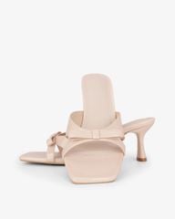 Dép Cao Gót Hạnh Dung Quai Ngang Quấn Nơ HD27332BI