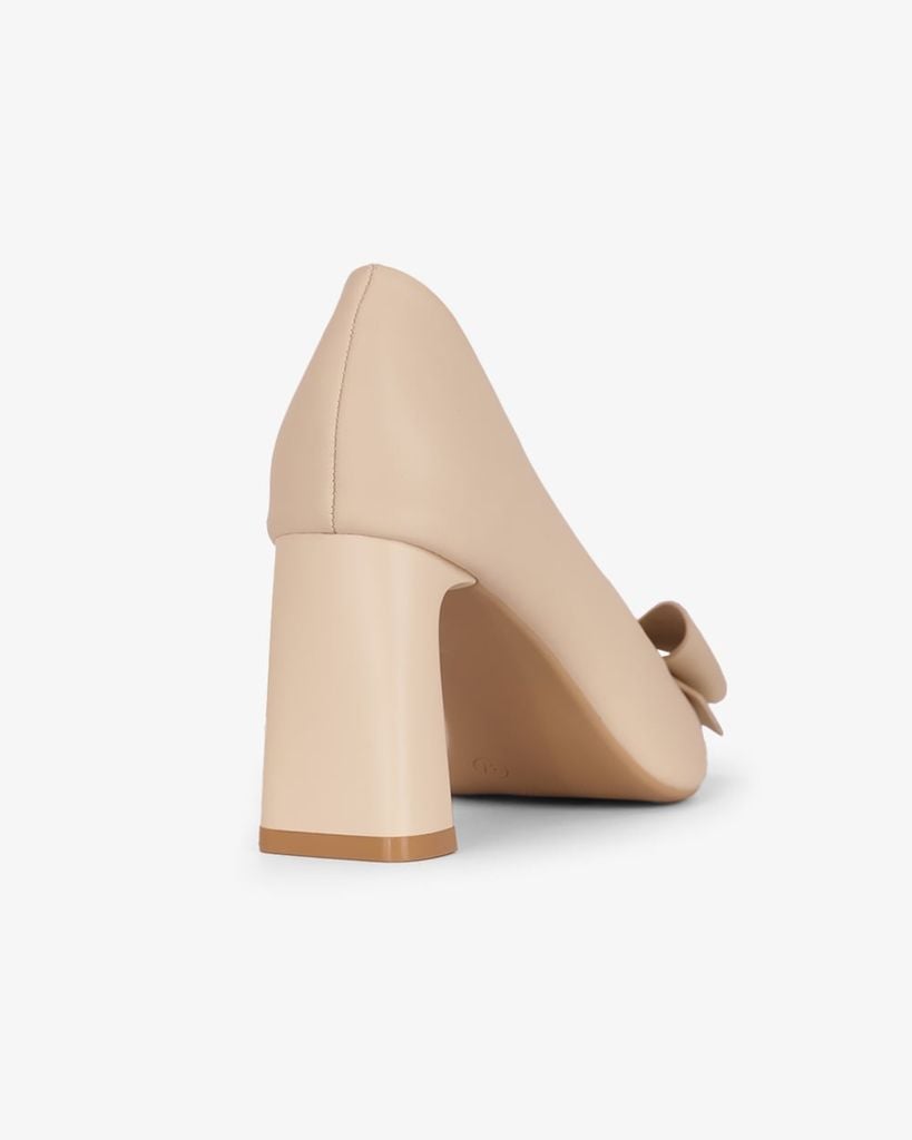 Giày Cao Gót Hạnh Dung Mũi Nhọn Khóa Nơ HD27333BI