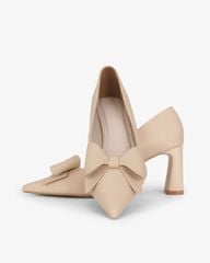 Giày Cao Gót Hạnh Dung Mũi Nhọn Khóa Nơ HD27333BI