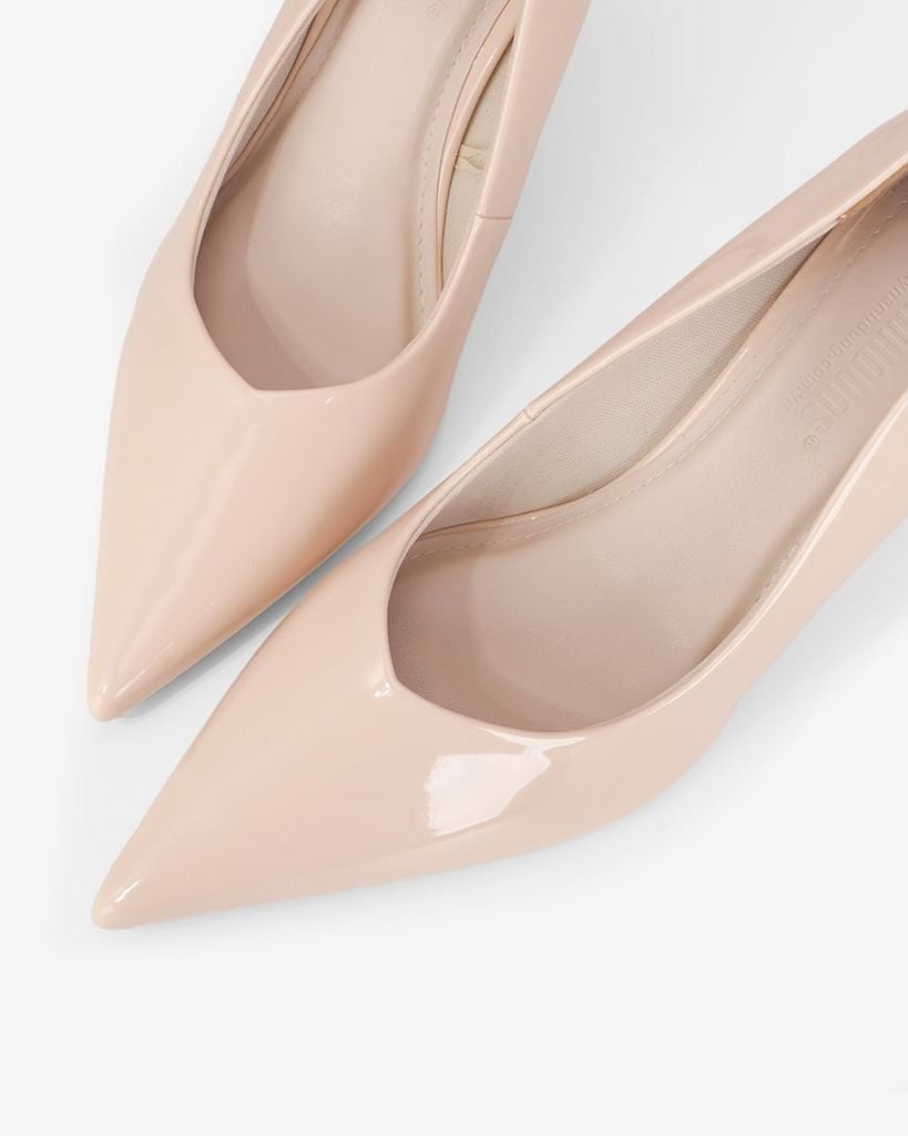 Giày Cao Gót Hạnh Dung Da Bóng Mũi Nhọn HD27337BI