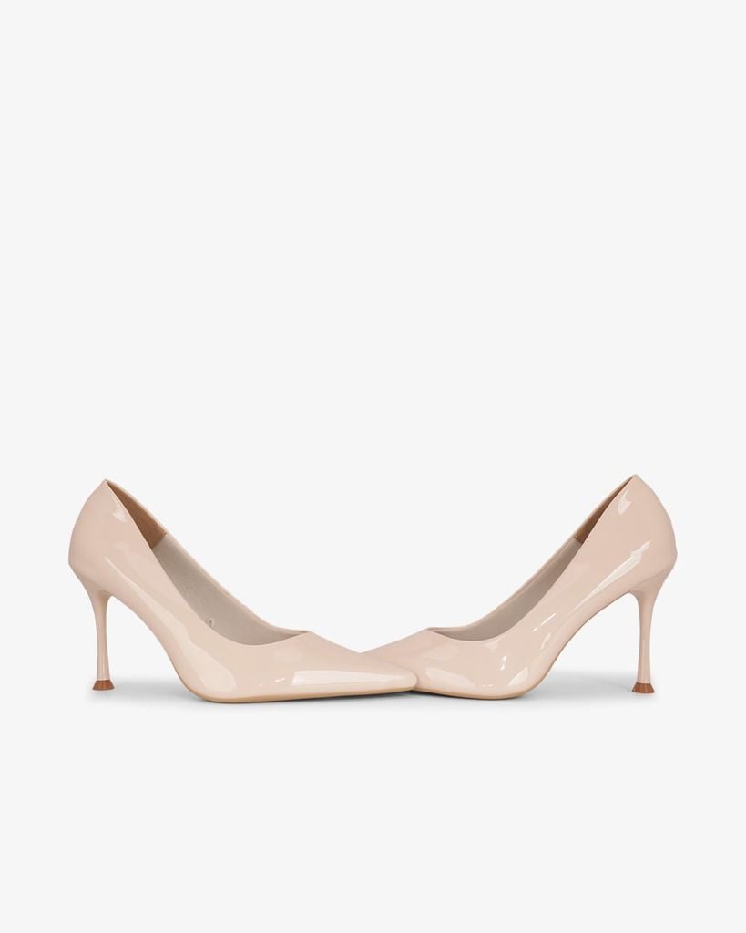 Giày Cao Gót Hạnh Dung Da Bóng Mũi Nhọn HD27337BI