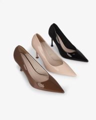 Giày Cao Gót Hạnh Dung Da Bóng Mũi Nhọn HD27337BI