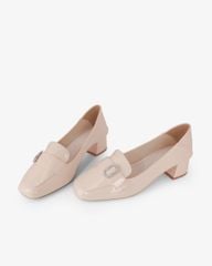 Giày Cao Gót Hạnh Dung Yếm Khóa Tròn HD27339BI