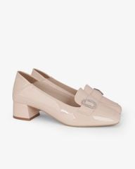 Giày Cao Gót Hạnh Dung Yếm Khóa Tròn HD27339BI