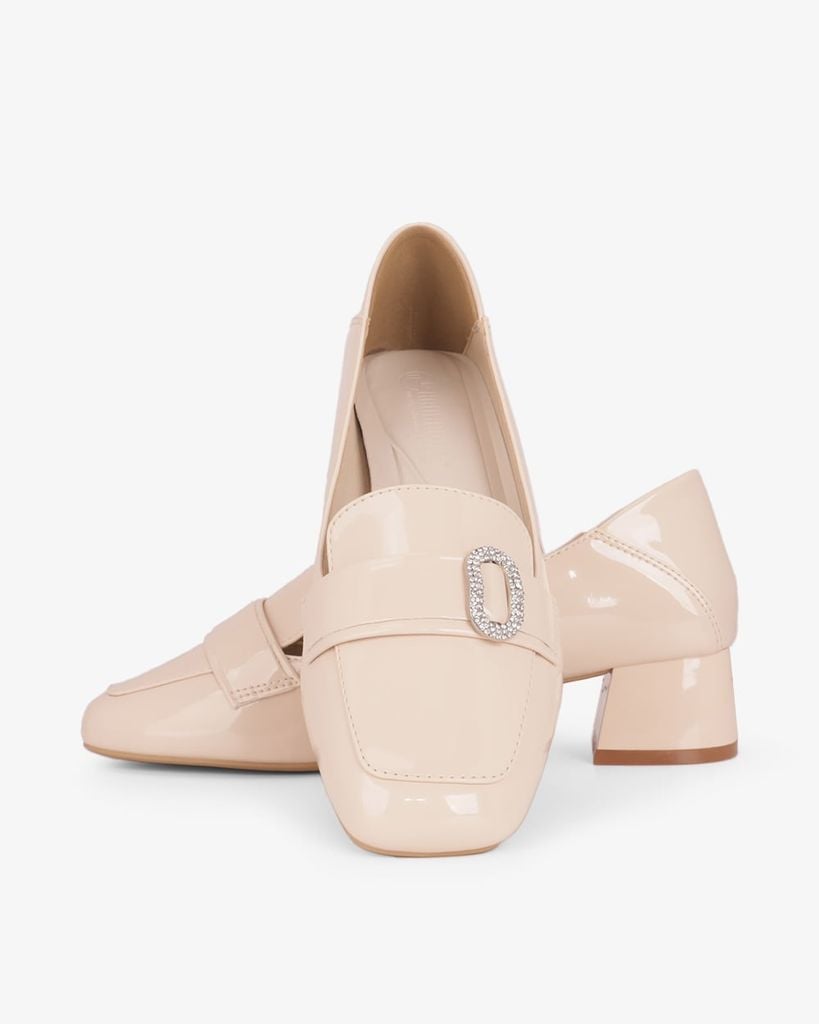 Giày Cao Gót Hạnh Dung Yếm Khóa Tròn HD27339BI