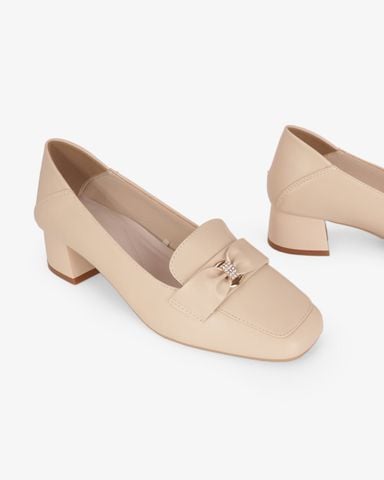 Giày Cao Gót Hạnh Dung Yếm Khóa Nơ HD27340BI