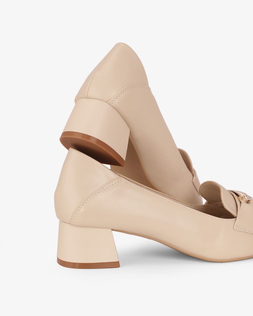 Giày Cao Gót Hạnh Dung Yếm Khóa Nơ HD27340BI