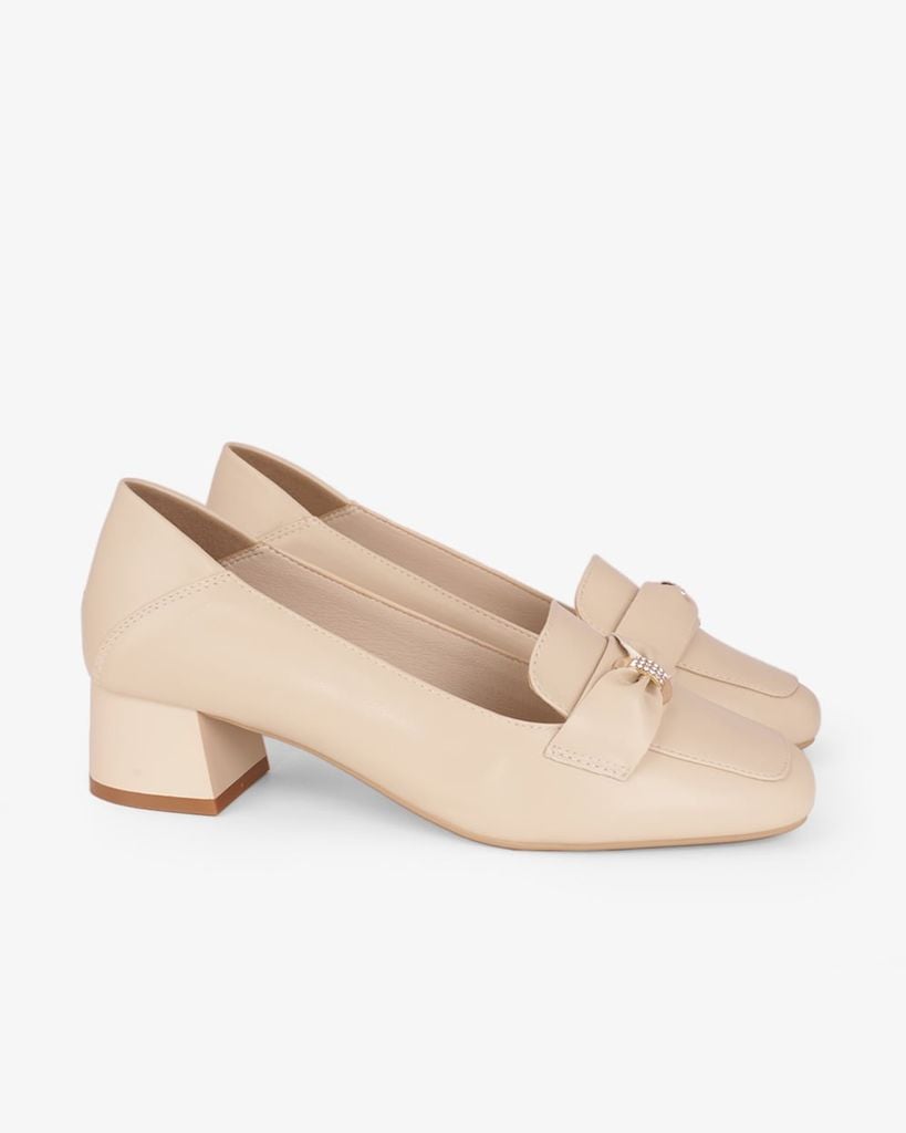 Giày Cao Gót Hạnh Dung Yếm Khóa Nơ HD27340BI