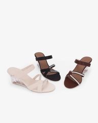 Dép Đế Xuồng Hạnh Dung Quai Chéo Dây Xoàn HD27344BI