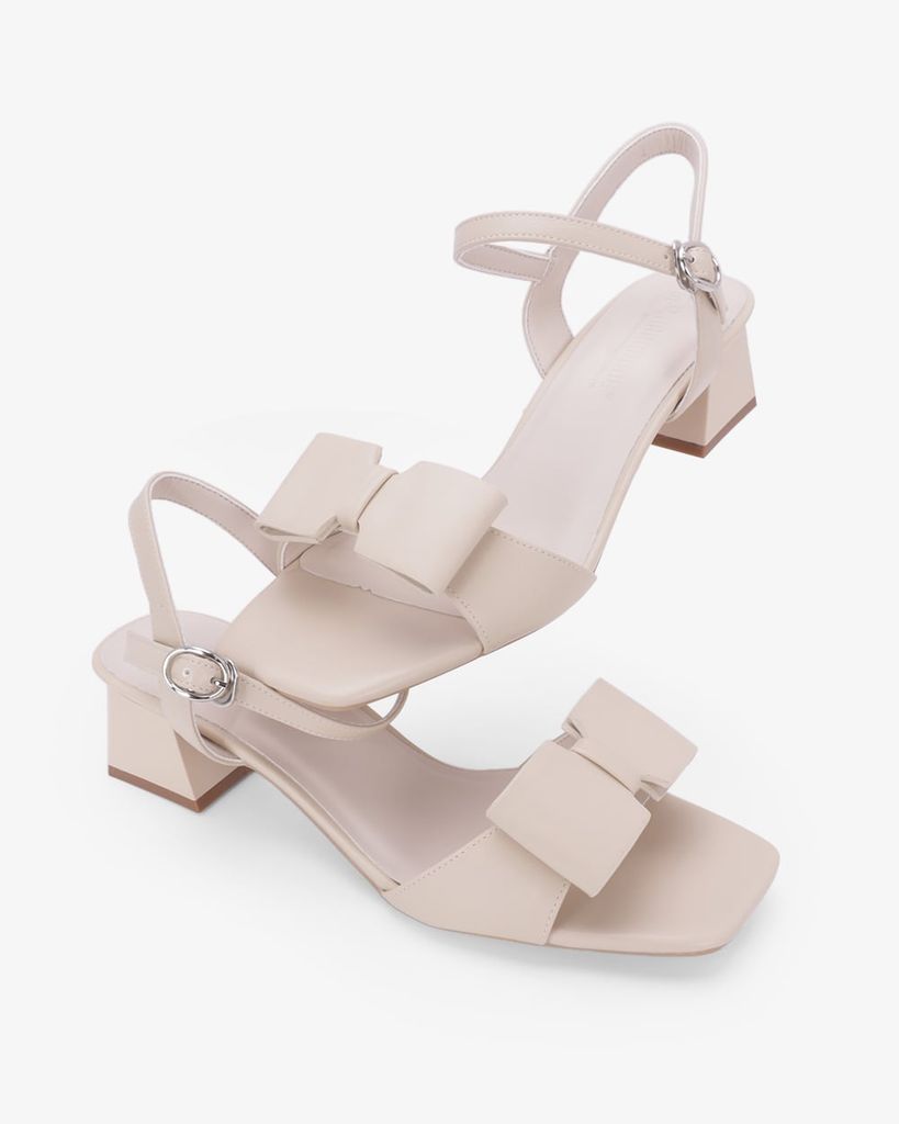 Sandal Hạnh Dung Cao Gót Quai Nơ To  HD27345BI