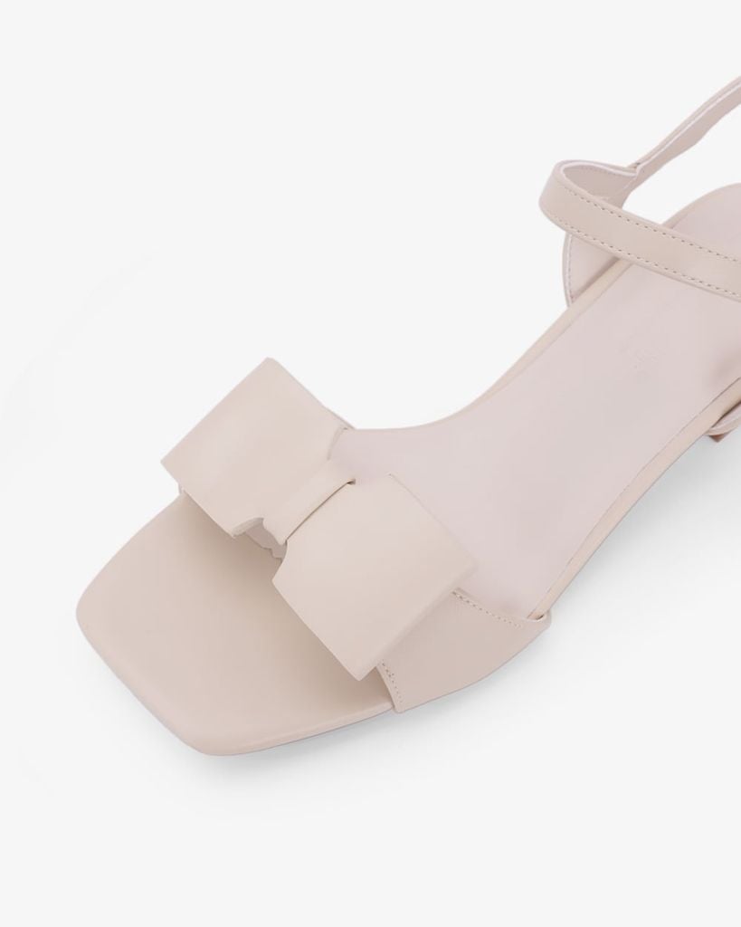 Sandal Hạnh Dung Cao Gót Quai Nơ To  HD27345BI