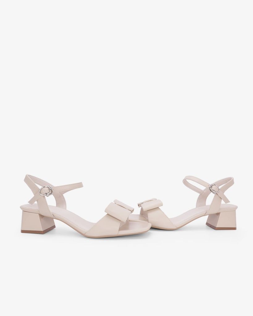 Sandal Hạnh Dung Cao Gót Quai Nơ To  HD27345BI