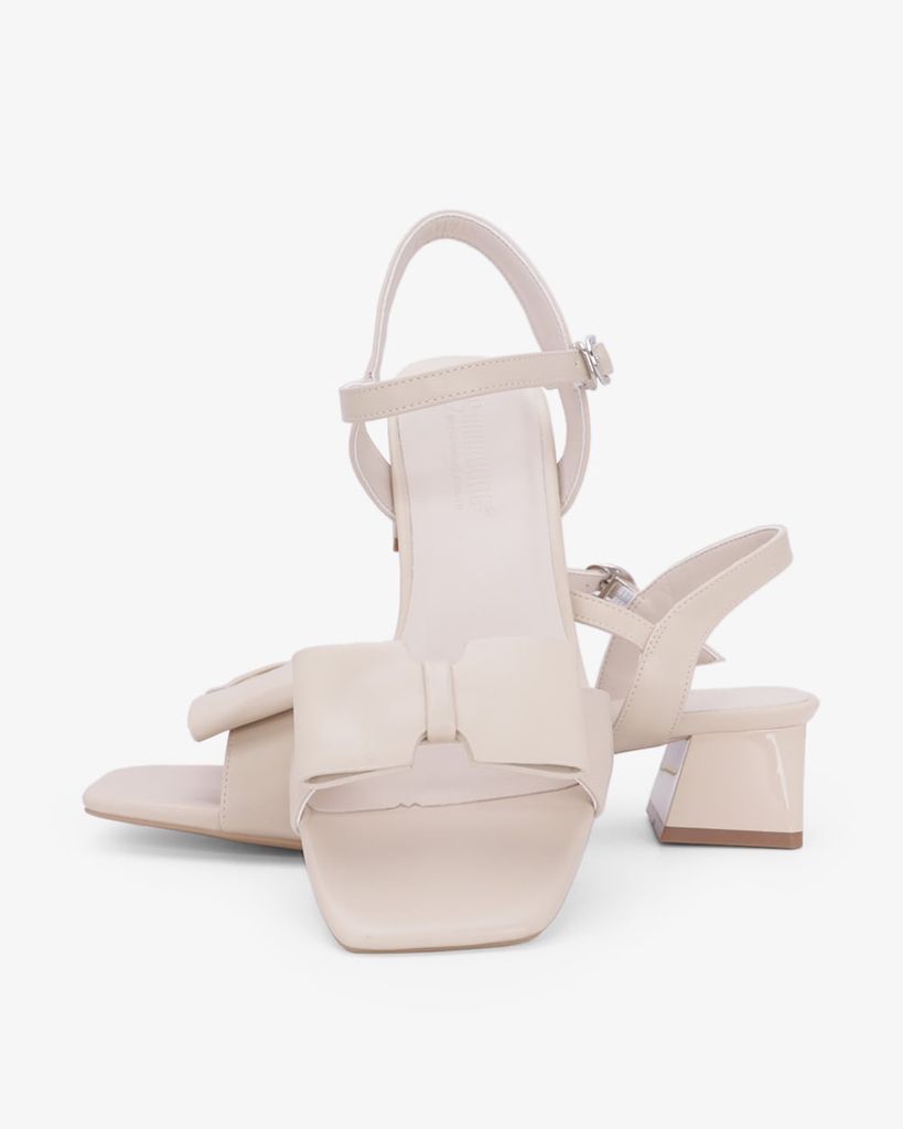 Sandal Hạnh Dung Cao Gót Quai Nơ To  HD27345BI
