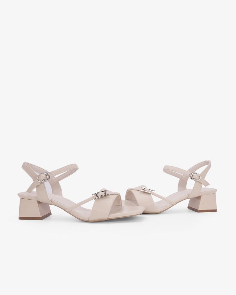 Sandal Hạnh Dung Cao Gót Quai Chéo Khóa HD27346BI