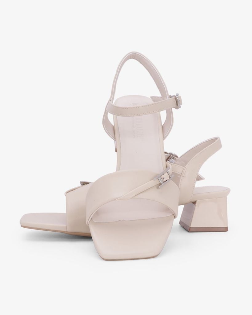 Sandal Hạnh Dung Cao Gót Quai Chéo Khóa HD27346BI