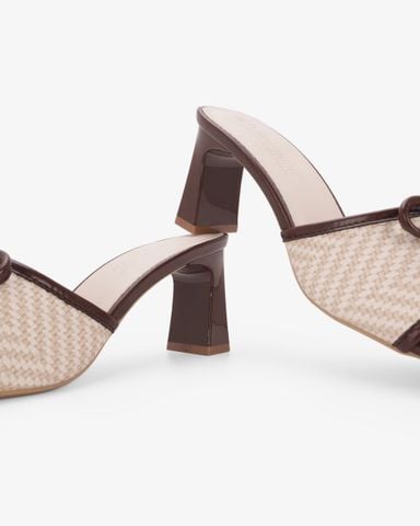 Dép Cao Gót Hạnh Dung Quai Nơ HD27347BI